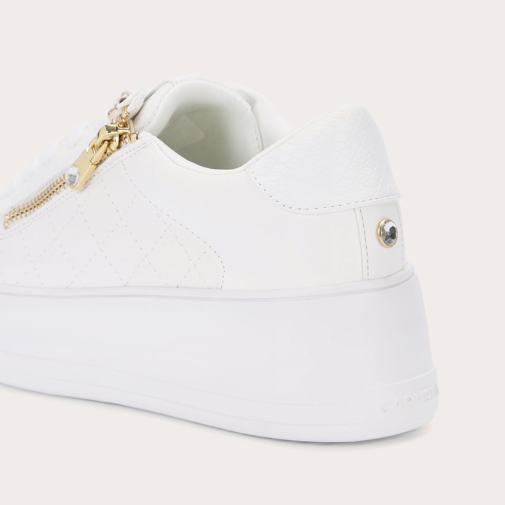 JIVE ZIP White Lace Up Trainer by CARVELA