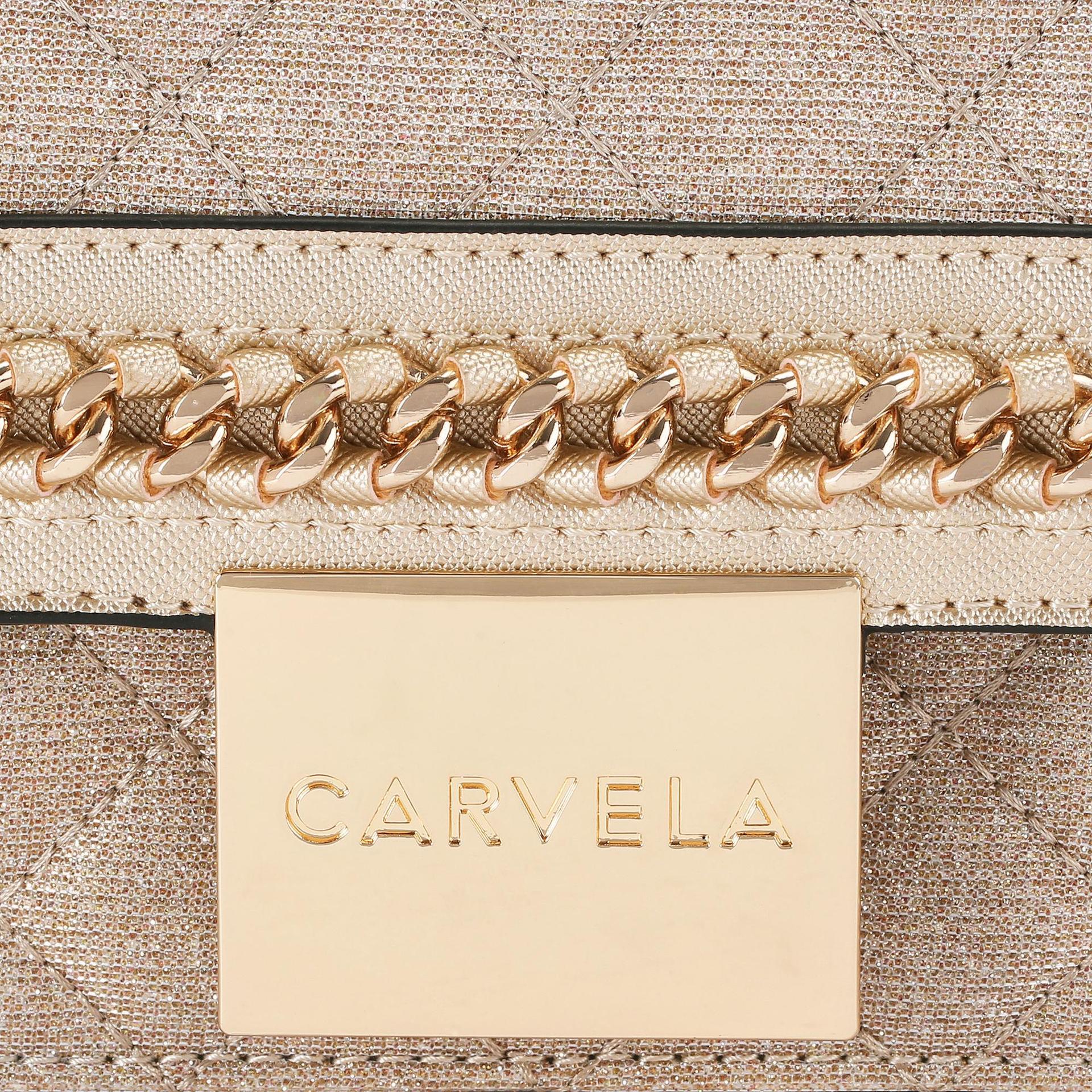 BAILEY QLTD CHN SHLDR BAG Gold Quilted Chain Bag by CARVELA
