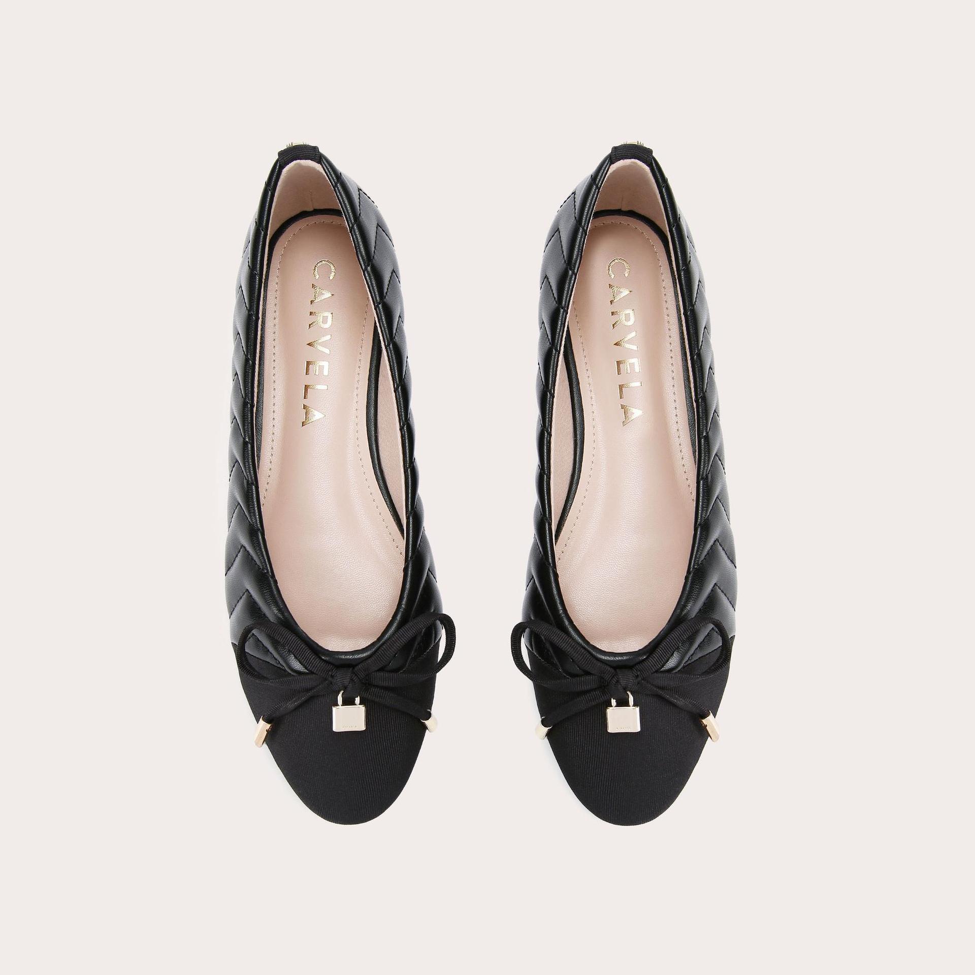 LARA BALLERINA Black Flat Shoes by CARVELA