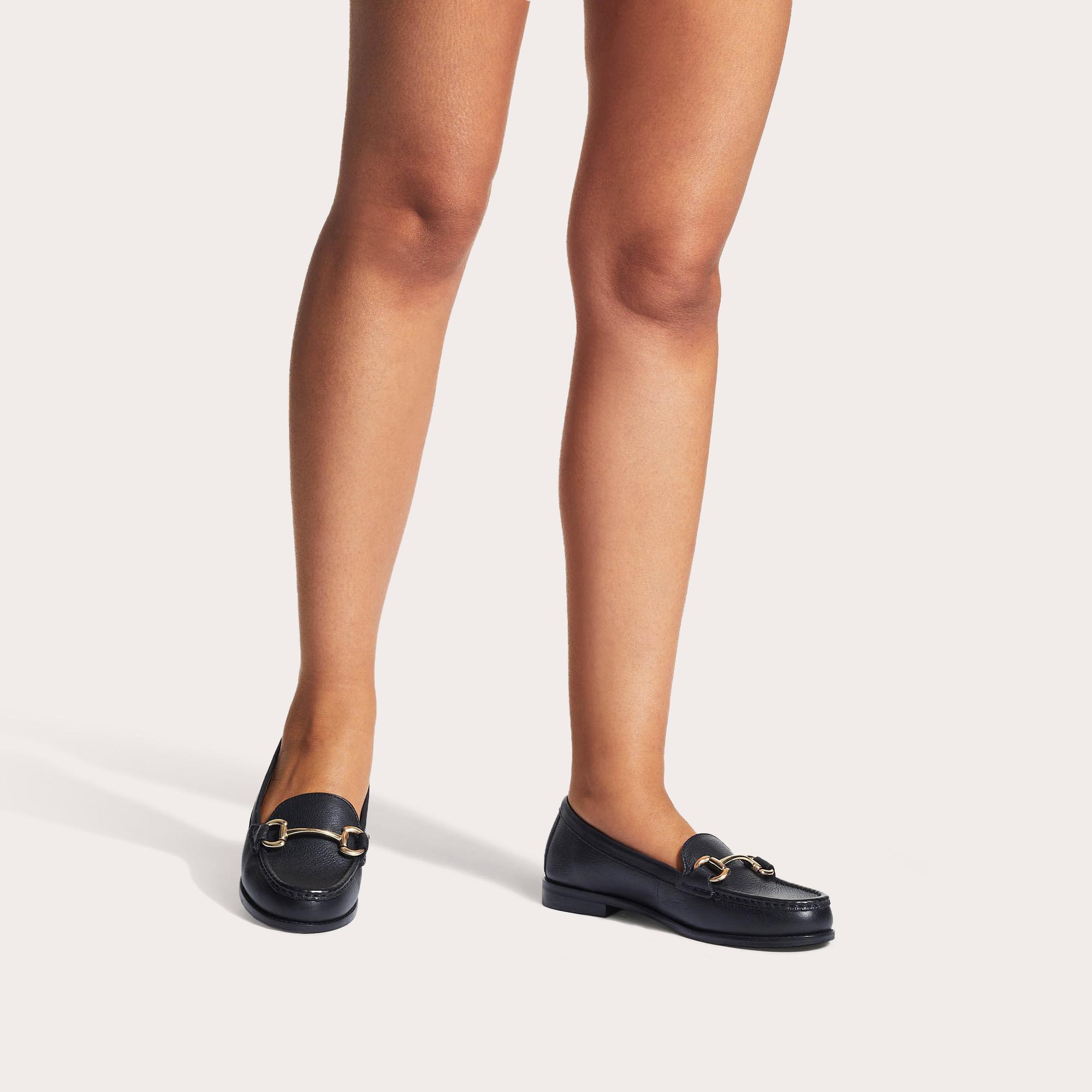 SNAP Black Leather Slip On Loafers by CARVELA COMFORT