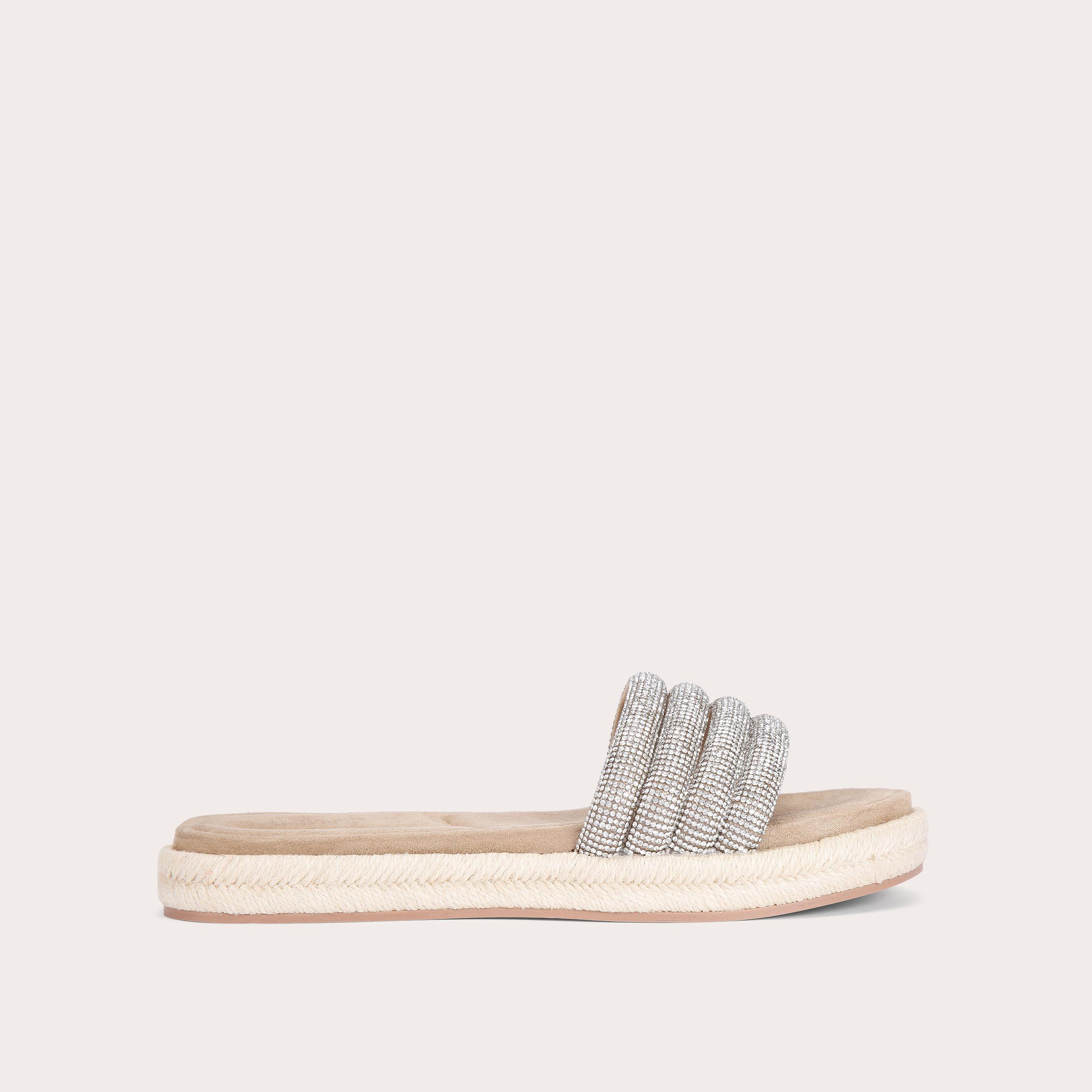 SPIRIT FLATFORM Silver Slip On Sandals by CARVELA