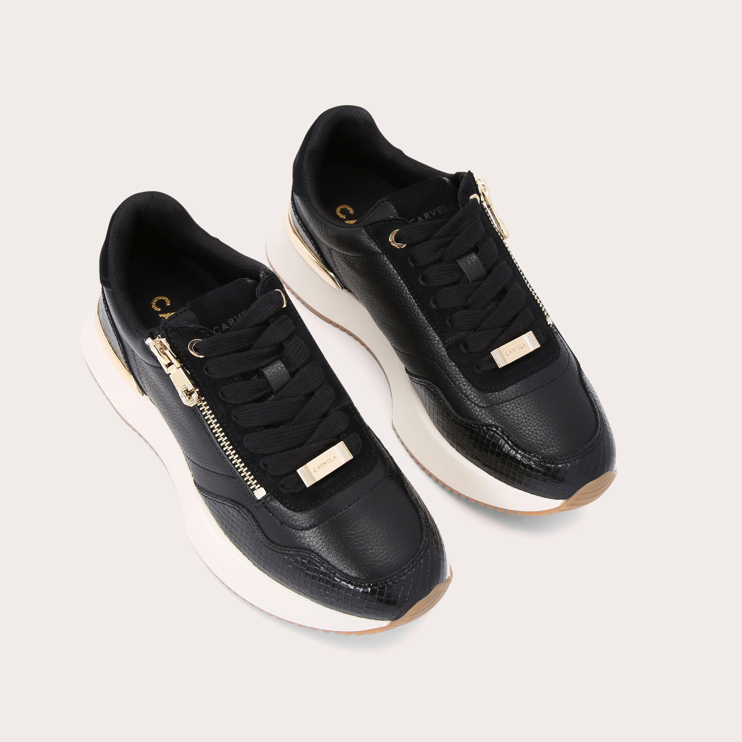 Carvela black and gold trainers clearance