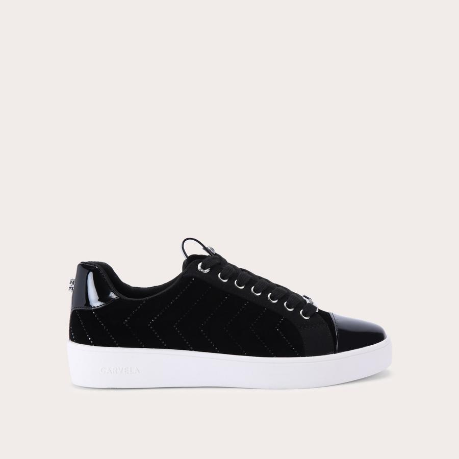 JOYFUL QUILT Velvet Black Trainers by CARVELA