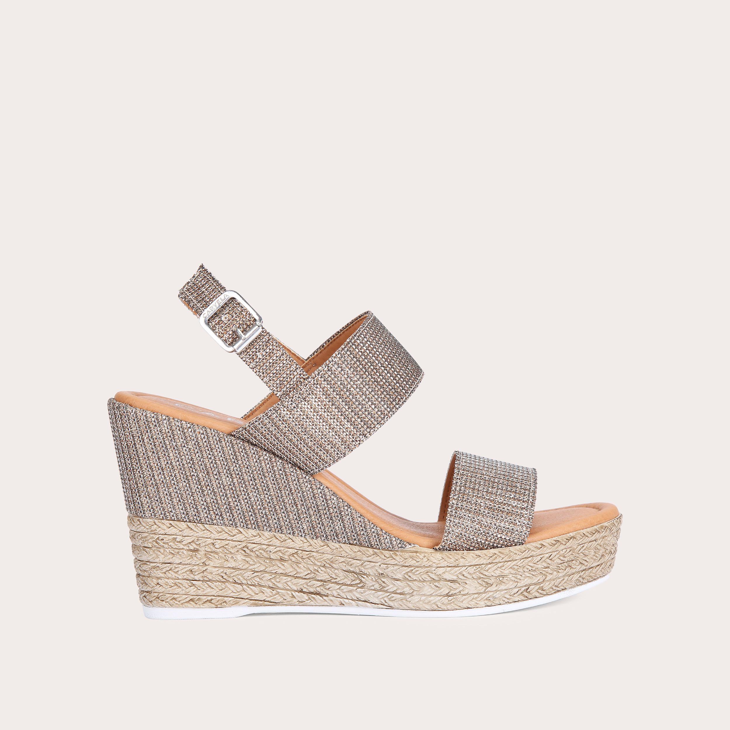 Carvela gold store wedges