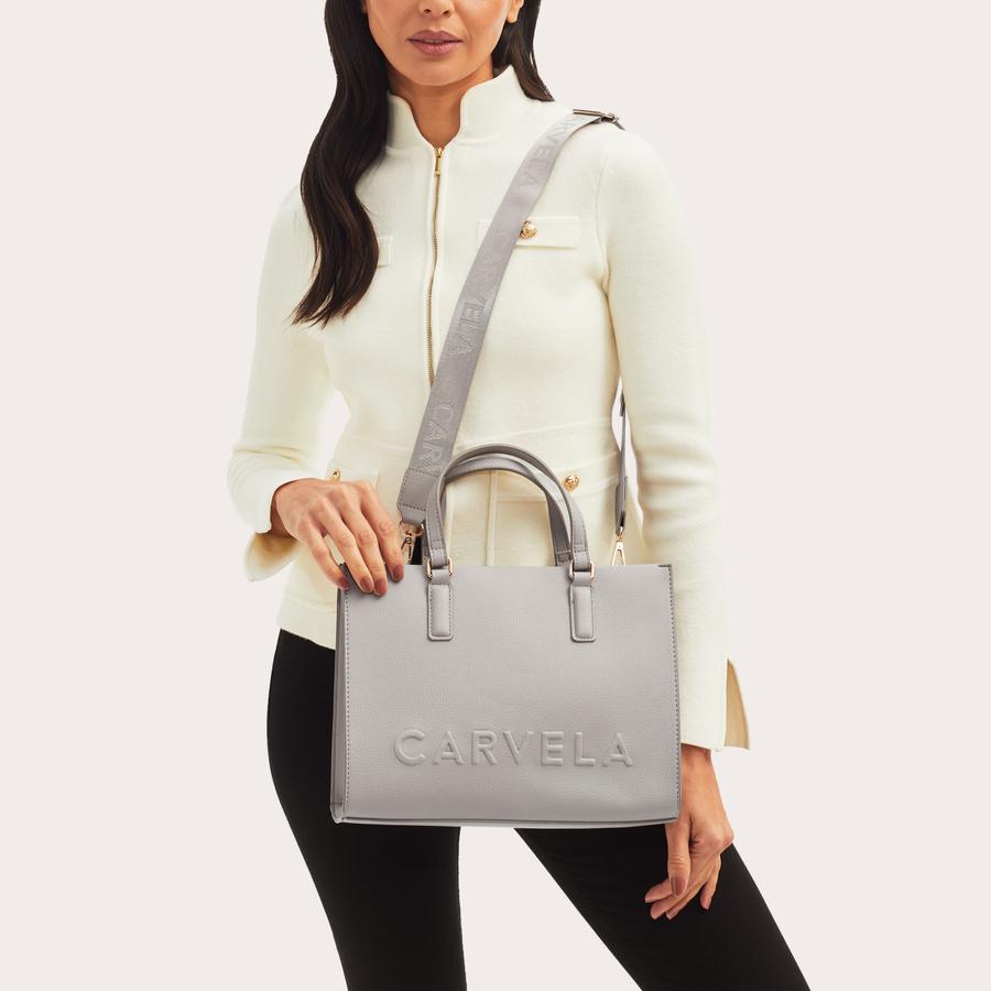 FRAME MIDI TOTE Grey Tote Bag by CARVELA