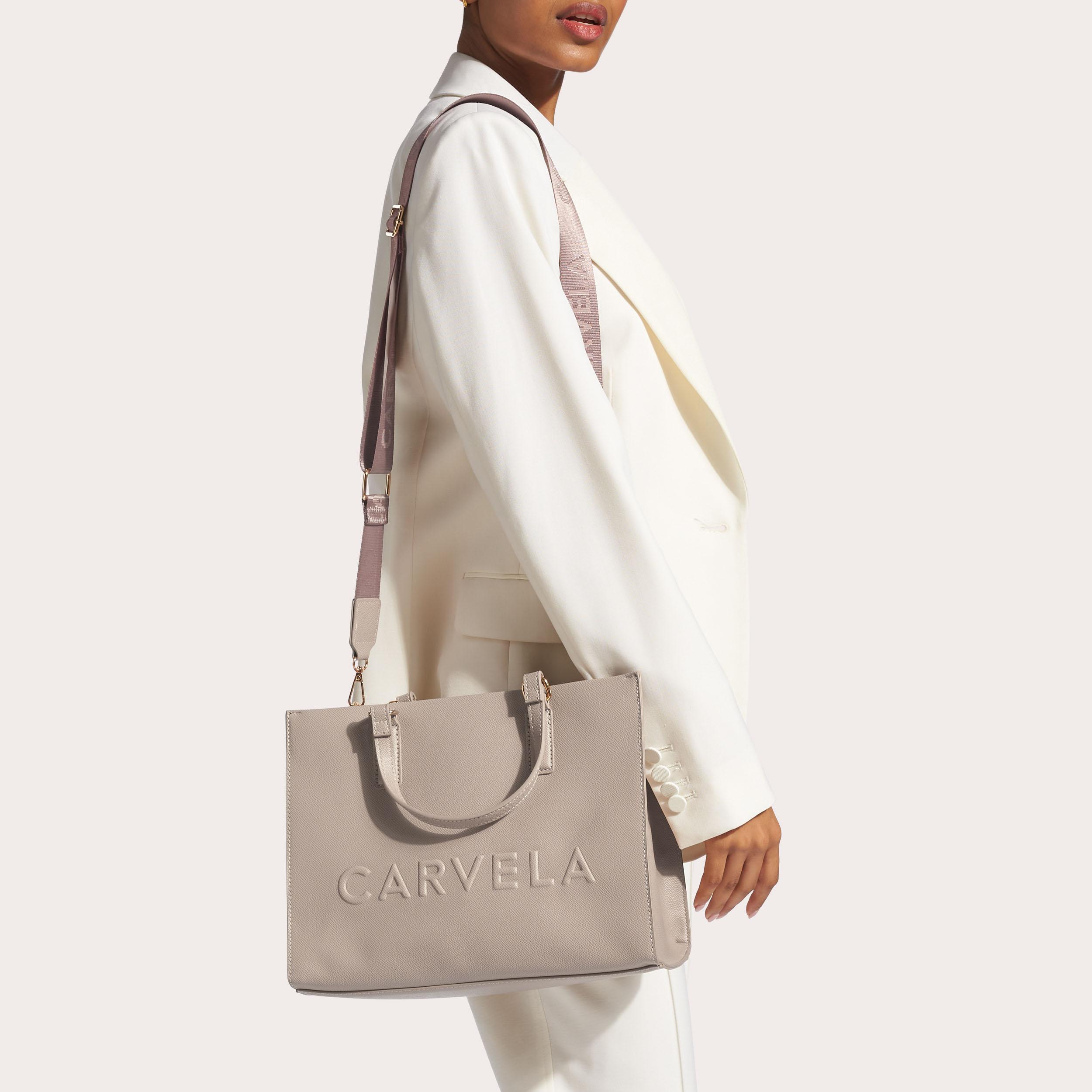 FRAME MIDI TOTE Taupe Tote Bag by CARVELA