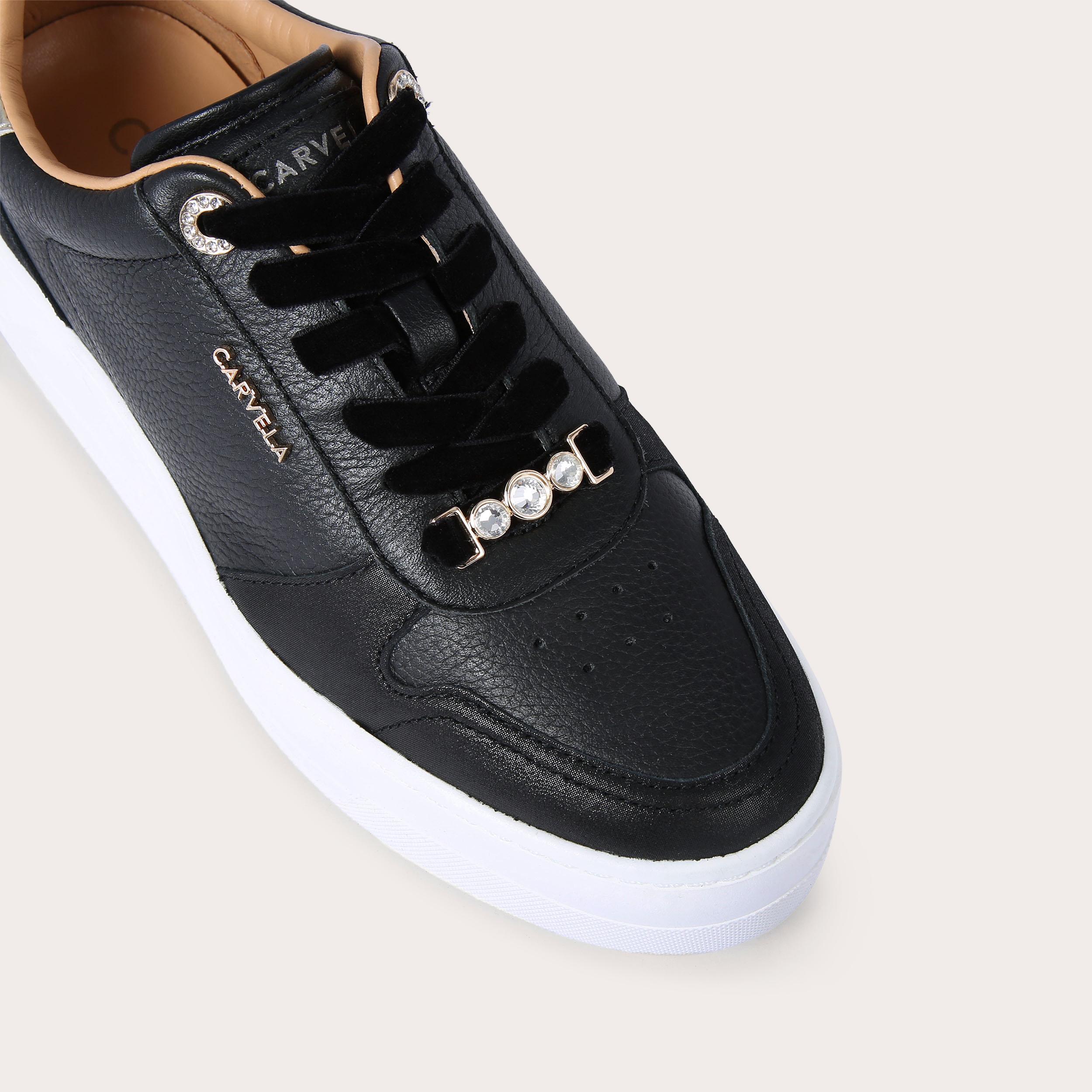 carvela black sparkly trainers