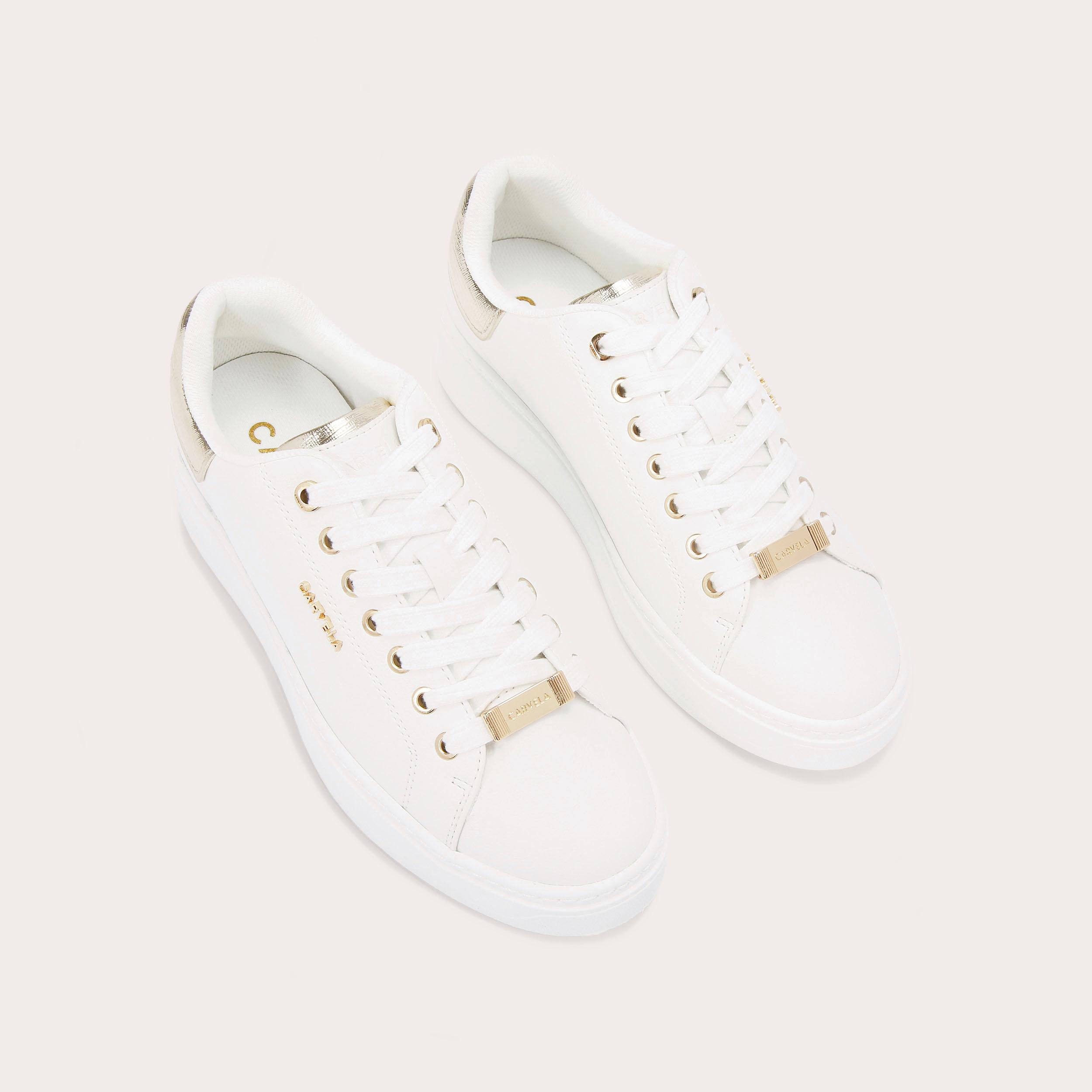 Carvela jagger hot sale trainers white