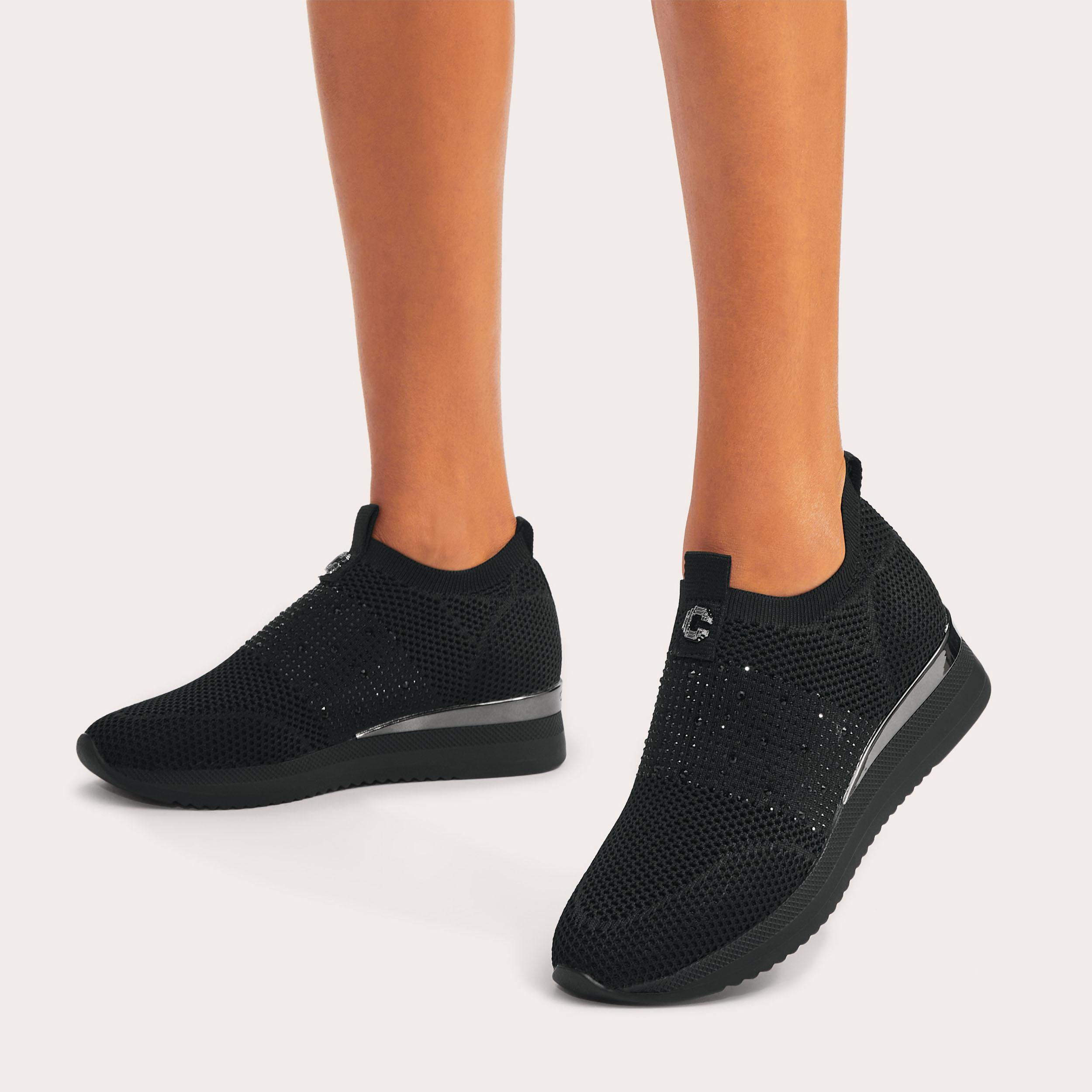 carvela jeo quilted flatform trainers black