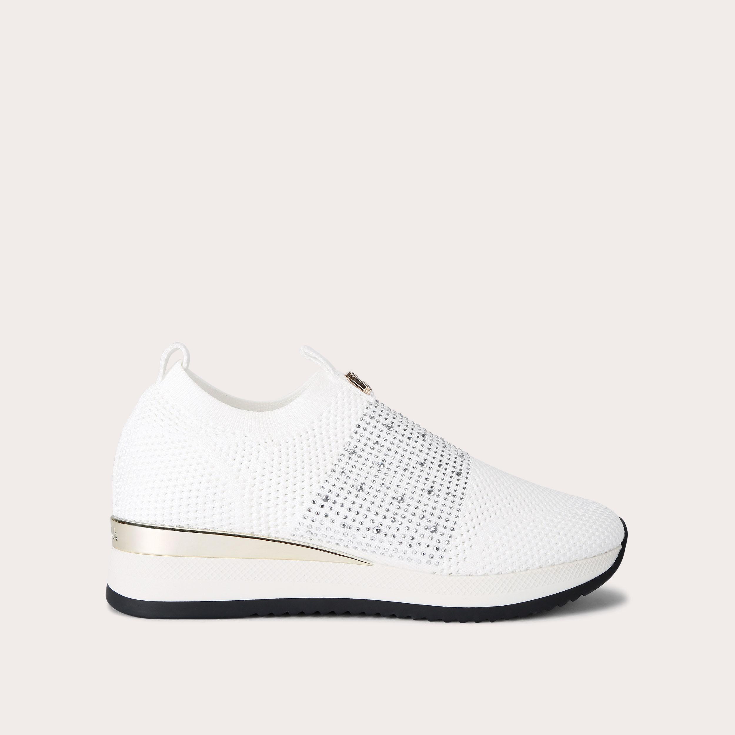 Ladies white slip on trainers clearance
