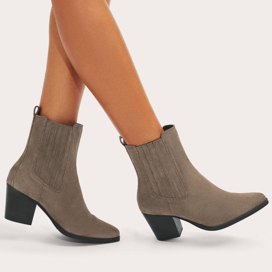 RODEO Taupe Suede Ankle Boot by CARVELA