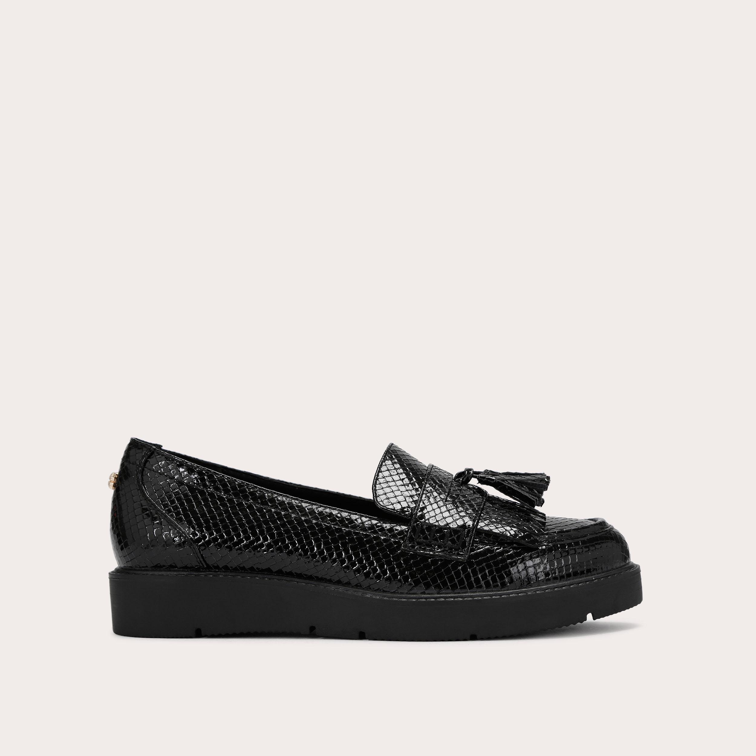 carvela SKY TASSEL Black Lizard Slip On Loafer by CARVELA