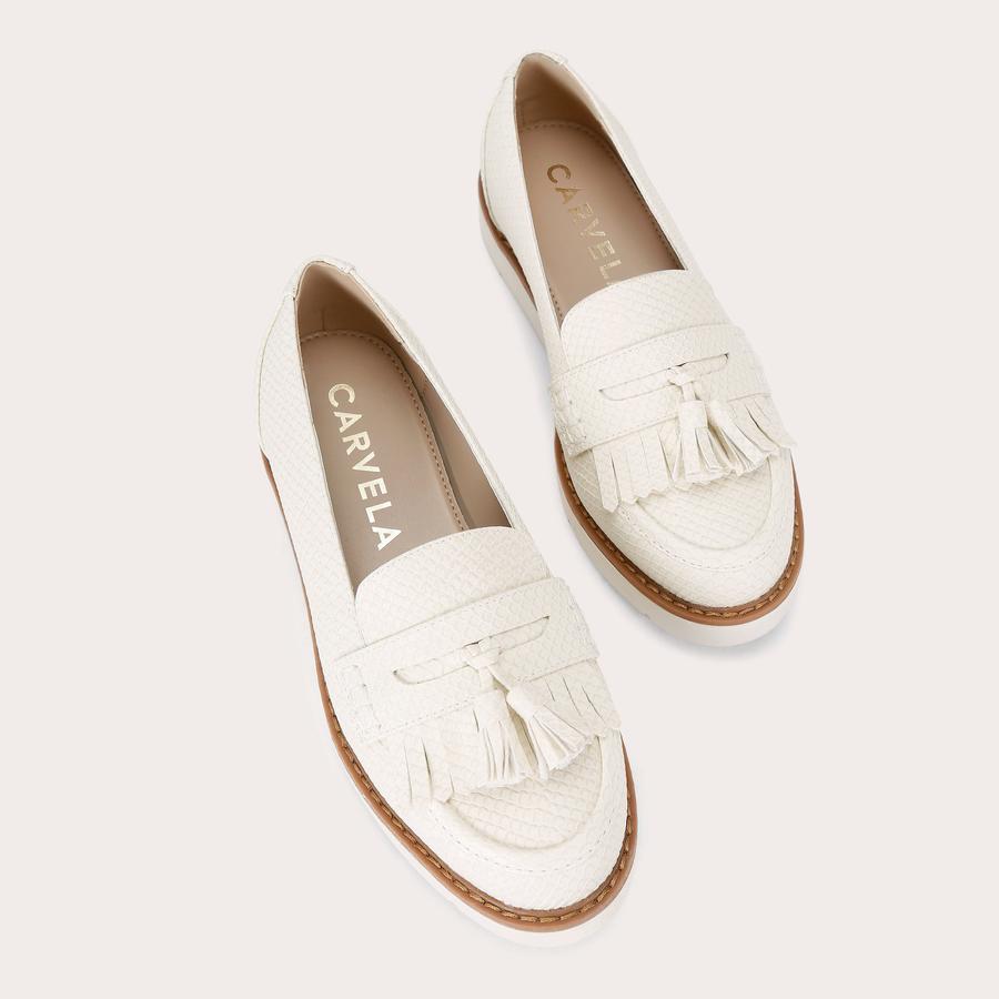 SKY TASSEL Bone Snake Slip On Loafer by CARVELA
