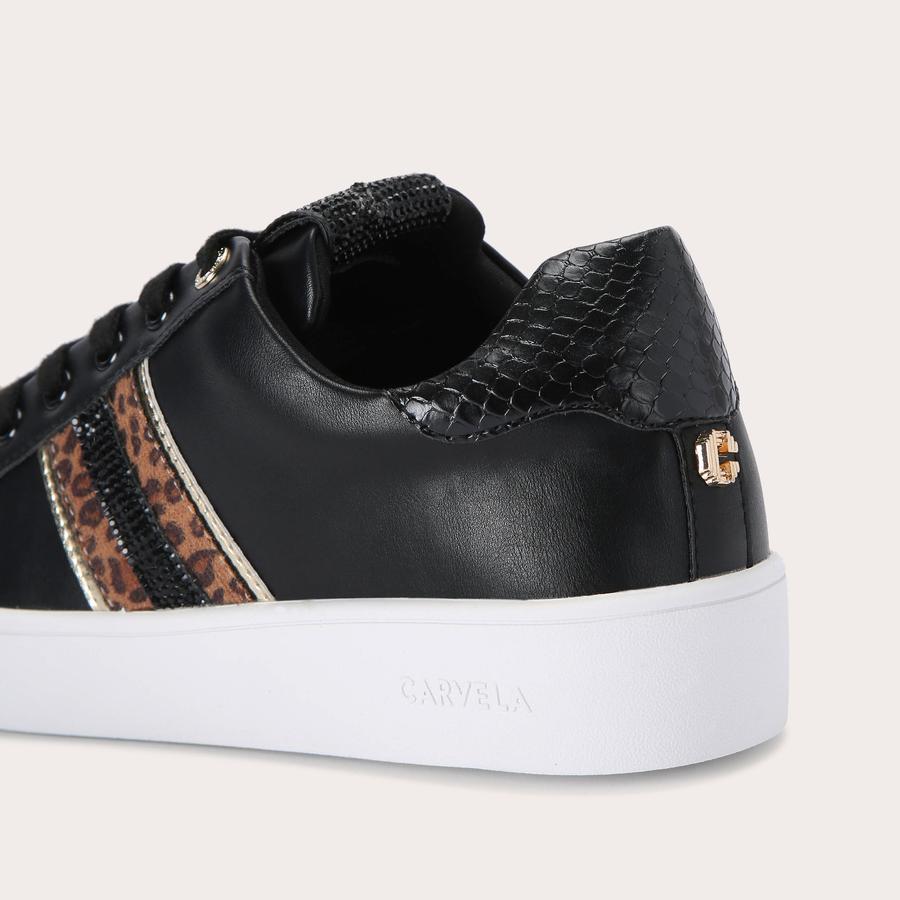 RAPID Black Leopard Trainers by CARVELA