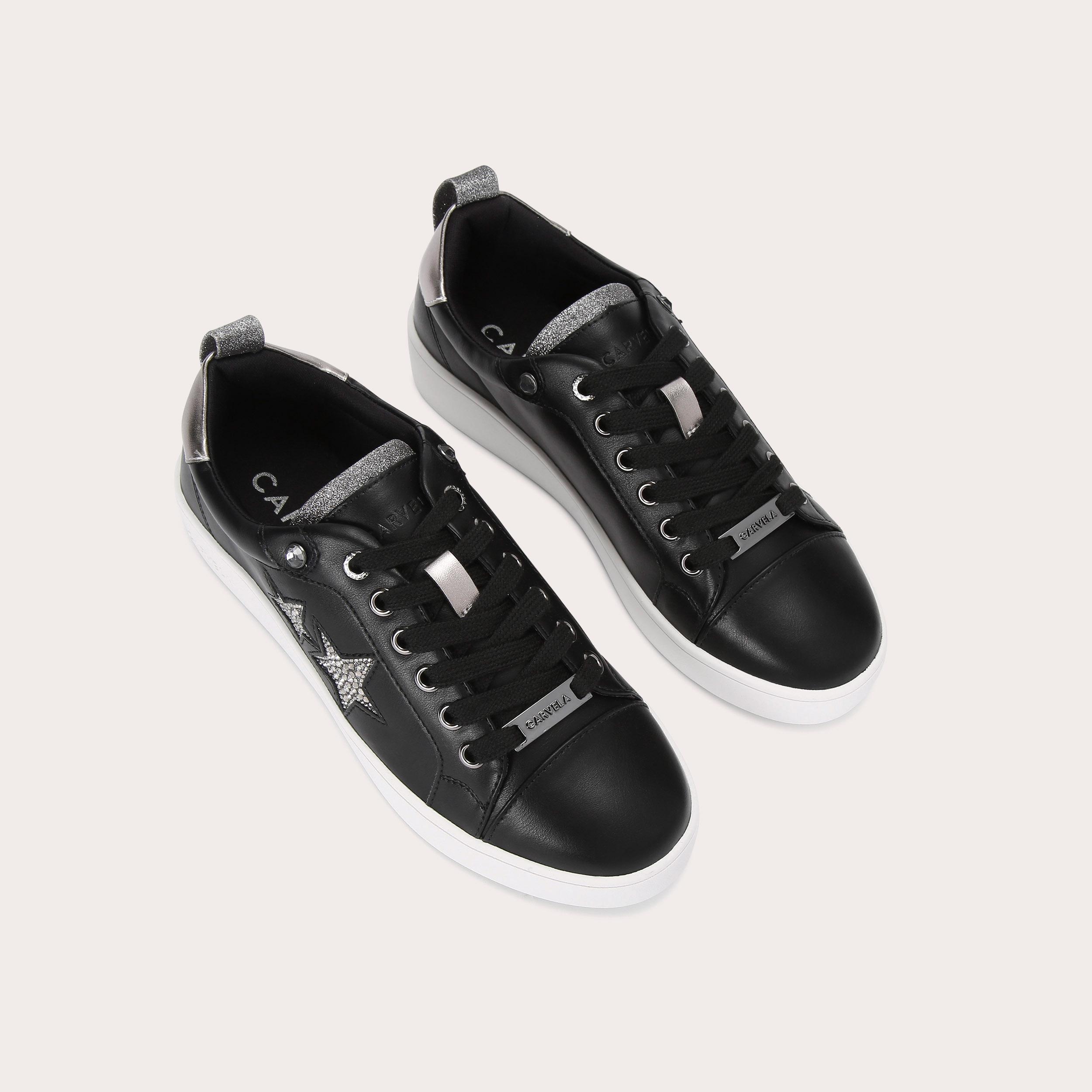 carvela black sparkly trainers