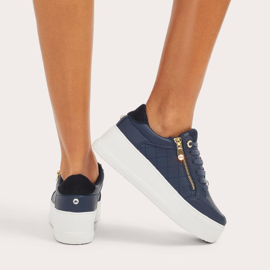 JIVE ZIP Navy Zip Trainers by CARVELA