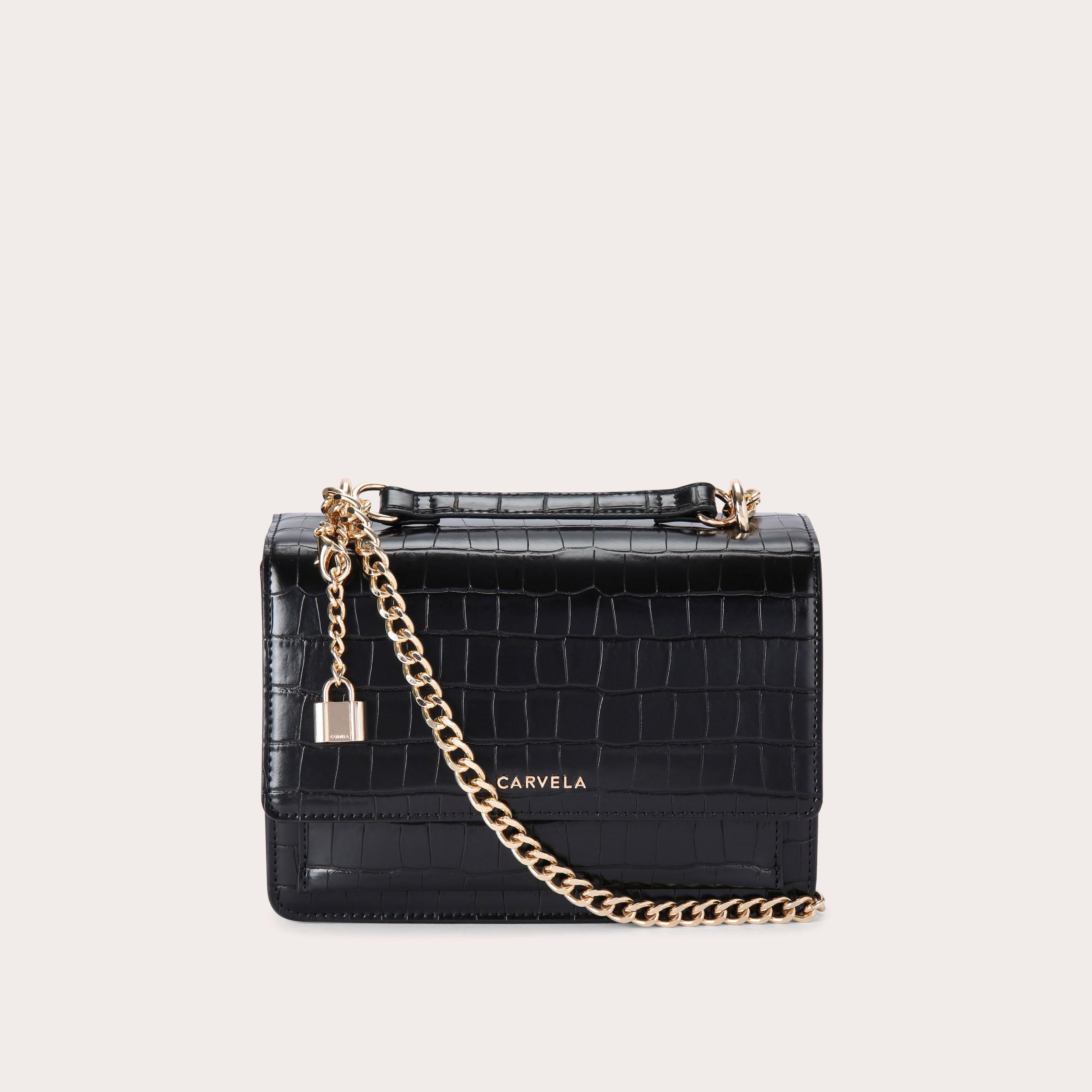 LATTE SHOULDER Black Structured Bag by CARVELA