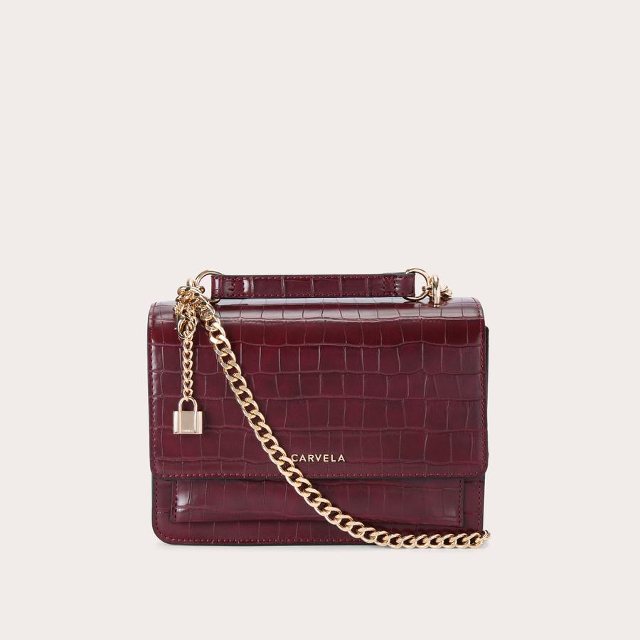 Wine carvela bag hotsell