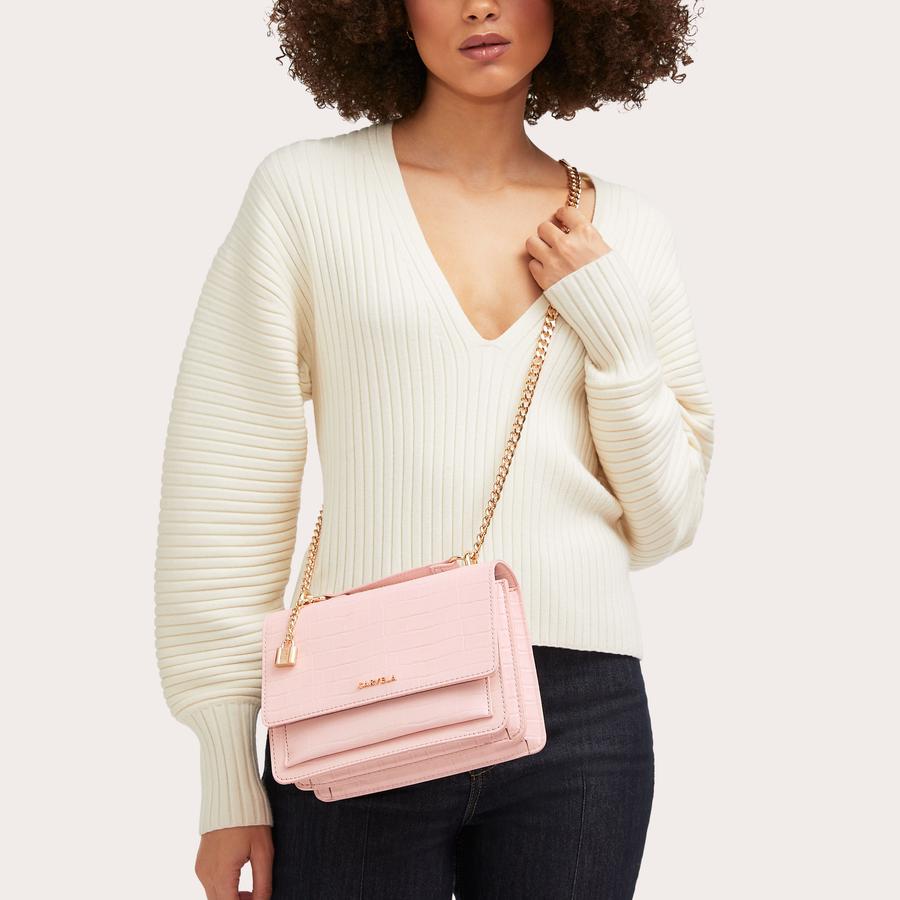 Pink shoulder handbags best sale