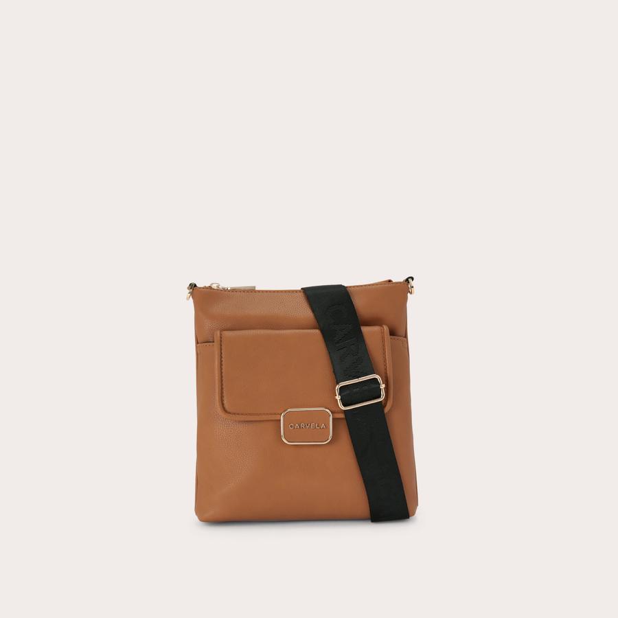 BOXY PASSPORT Tan Cross Body Bag by CARVELA