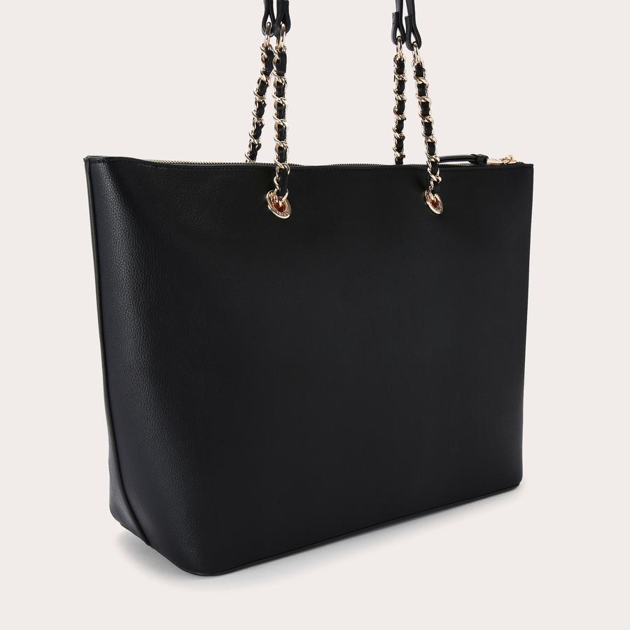 CHAI ZIP TOTE Black Tote Bag by CARVELA