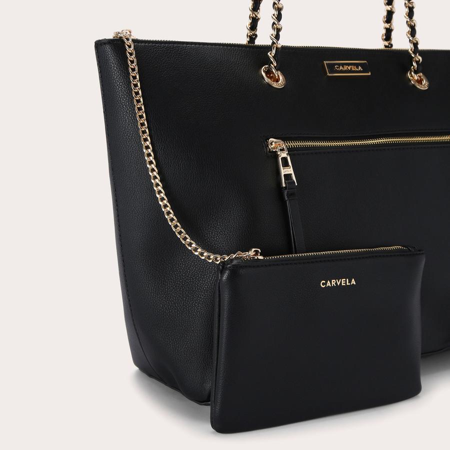 Black handbag with zip sale