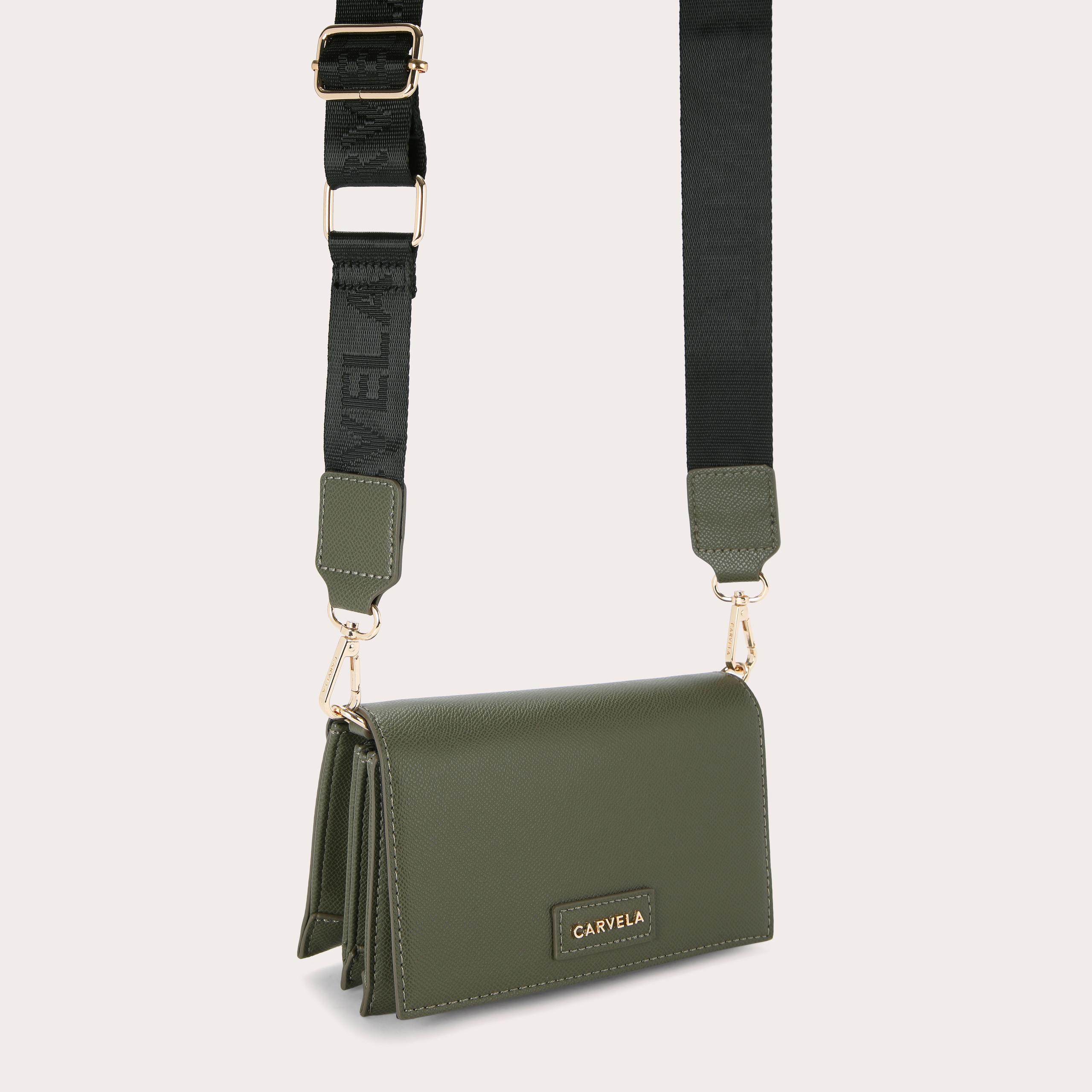 GLOSSY WALLET Khaki Cross Body Bag by CARVELA