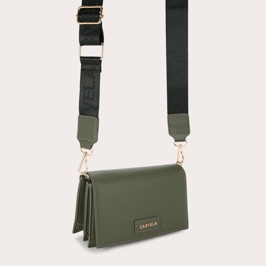 GLOSSY WALLET Khaki Cross Body Bag by CARVELA