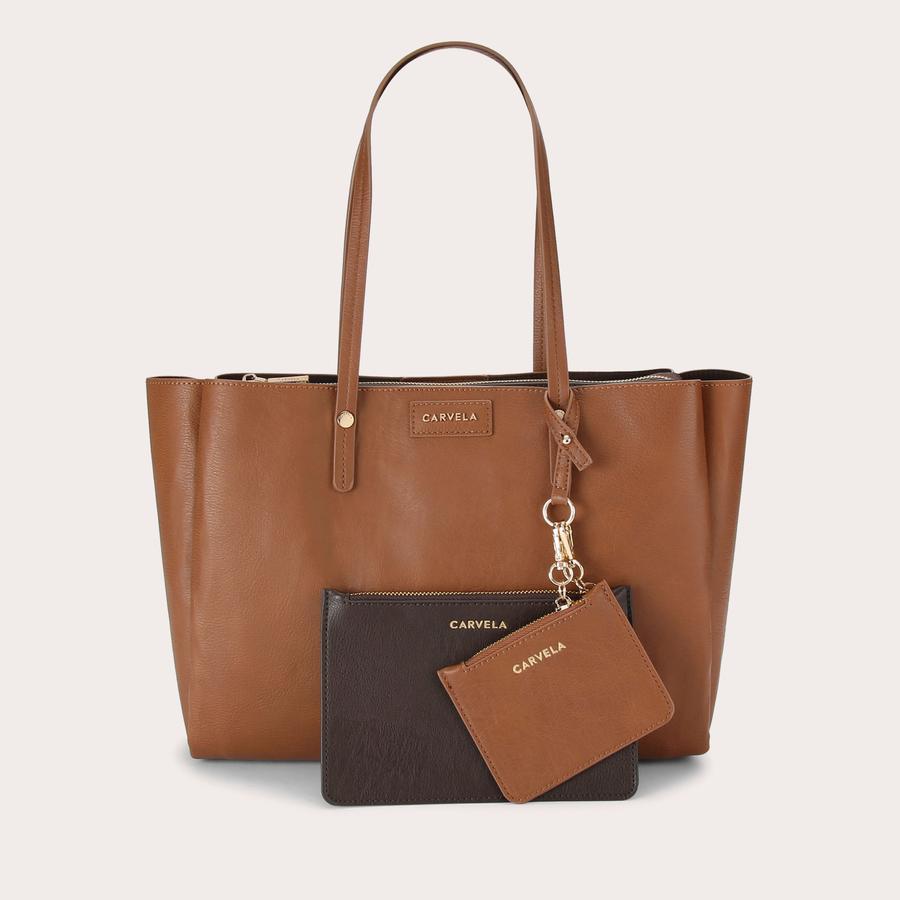 FREYA 2 Tan Tote Bag by CARVELA