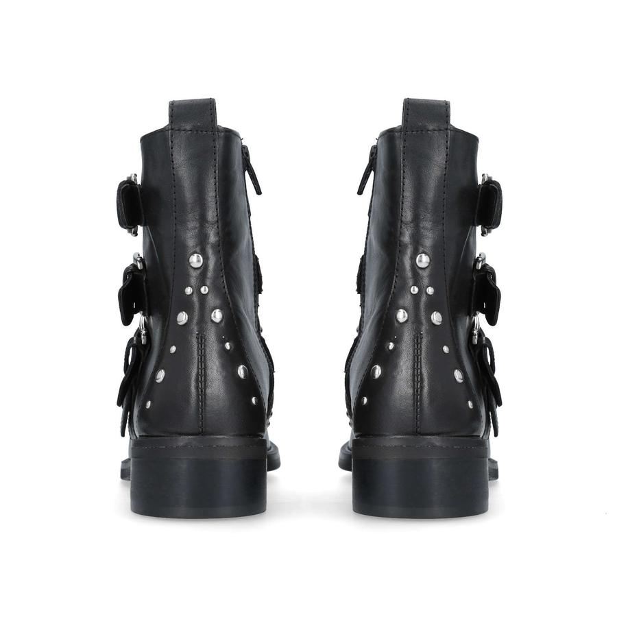 SCANT Black Leather Buckle Ankle Boots by CARVELA