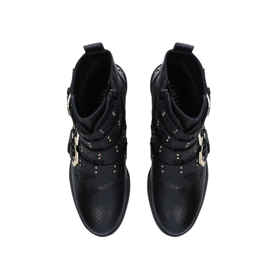 Carvela scant buckle ankle boots black hotsell