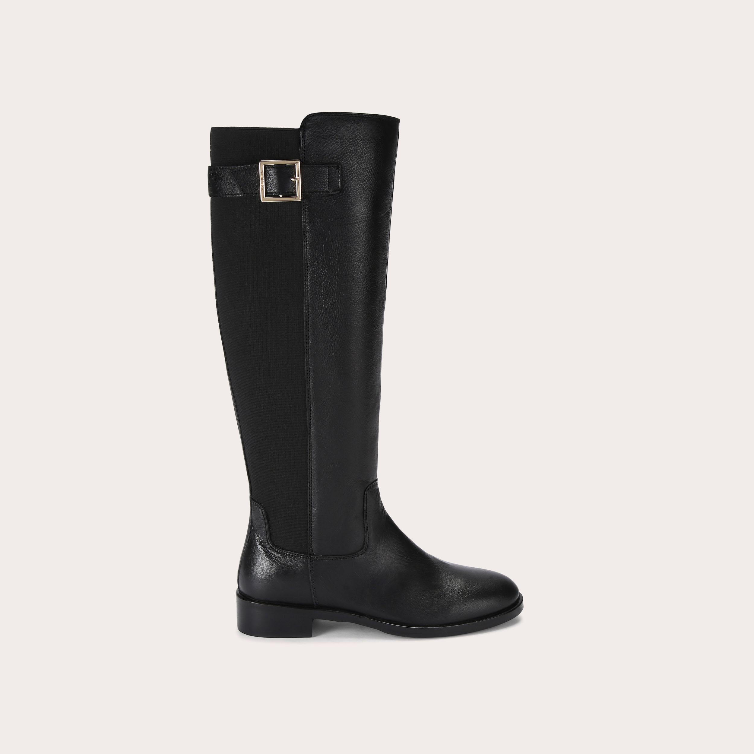 OLYMPIA Black Leather Knee High Boots by CARVELA