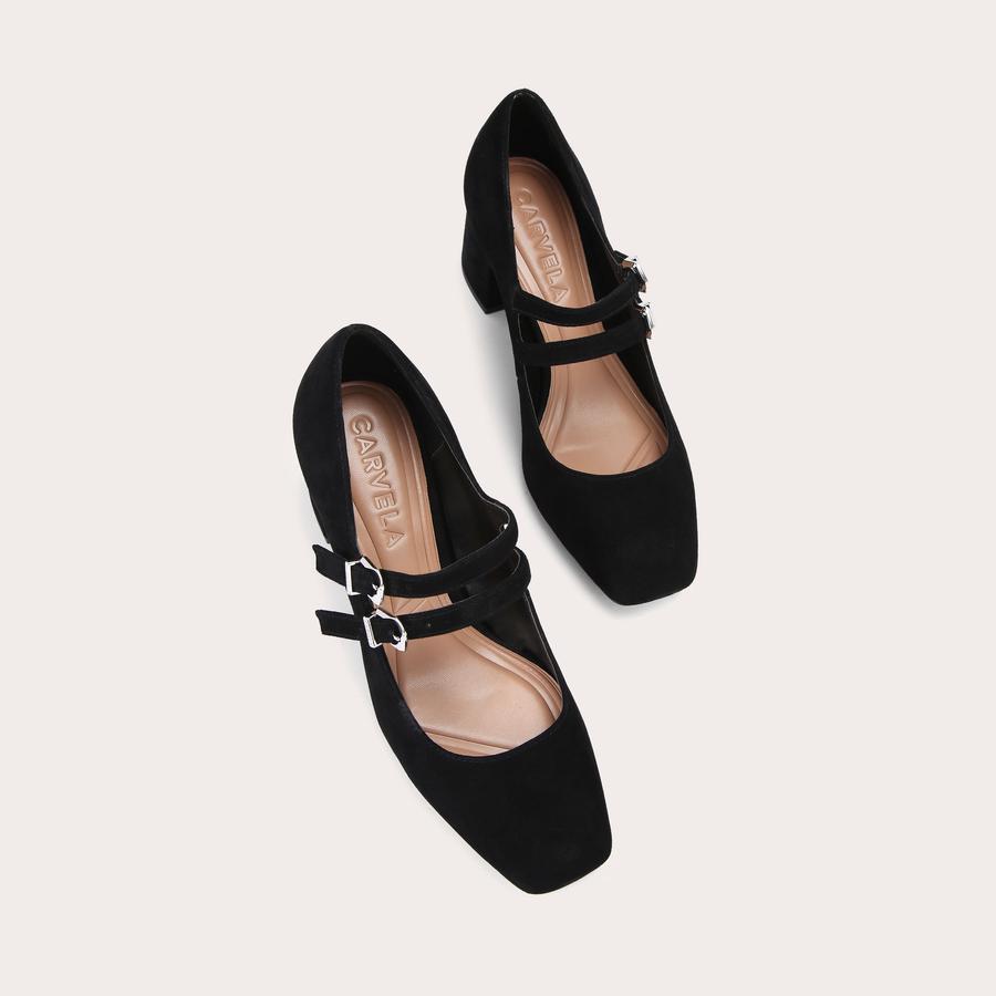 HARPER Black Suede Mary Jane Shoes by CARVELA