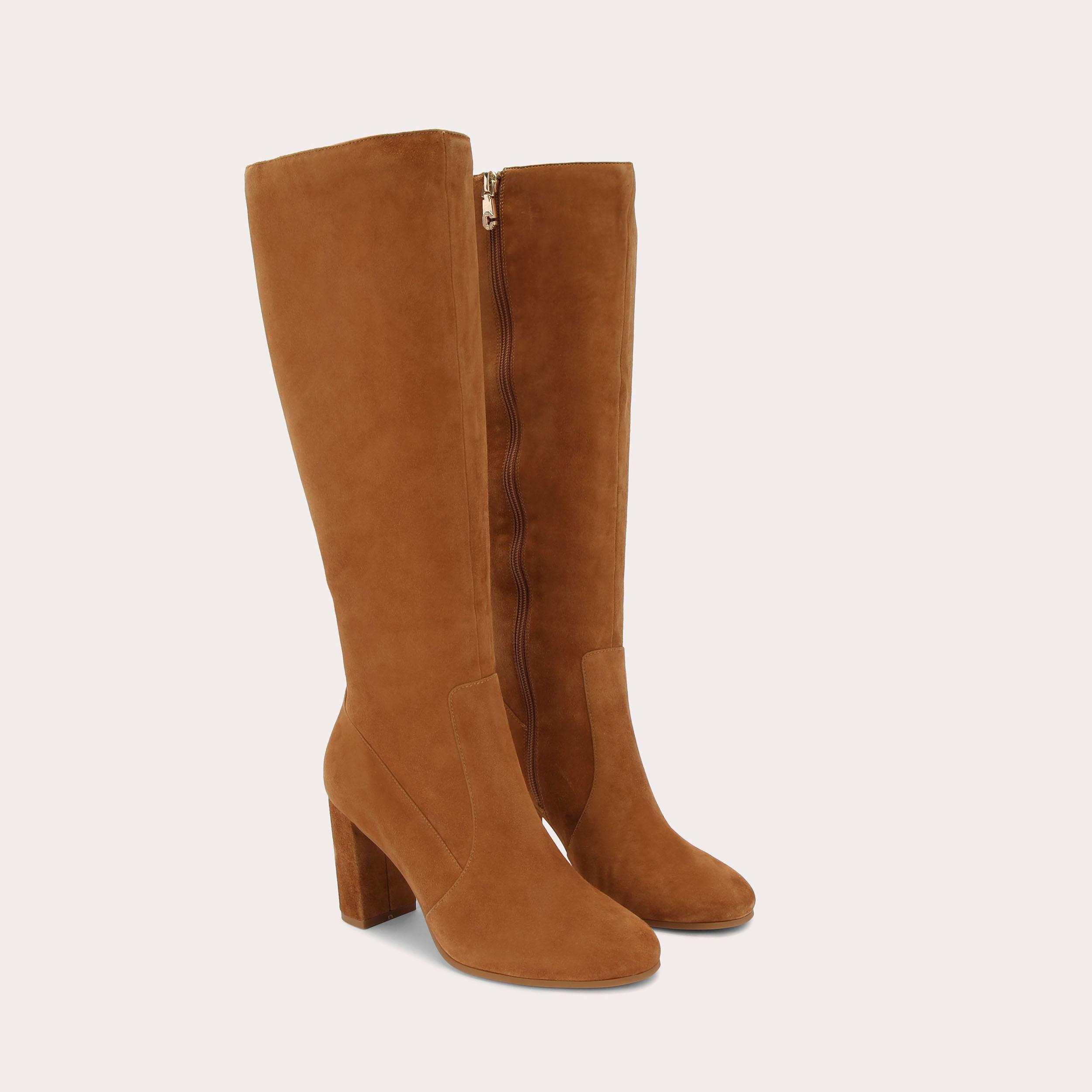 POSE KNEE HIGH Tan Suede Knee High Boot by CARVELA