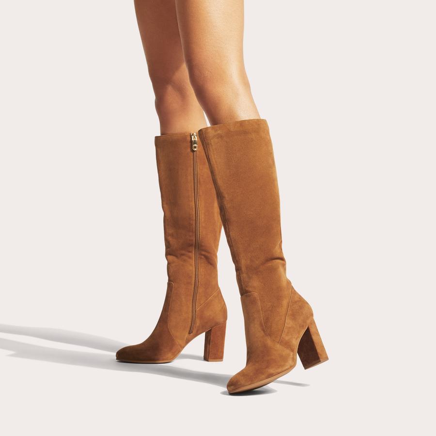 POSE KNEE HIGH Tan Suede Knee High Boot by CARVELA