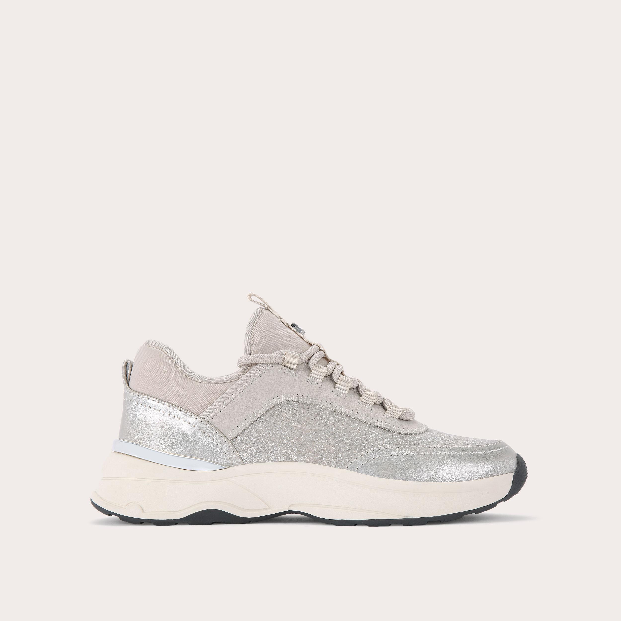 carvela SWIFT RUNNER Silver Metallic Lace Up Trainer by CARVELA