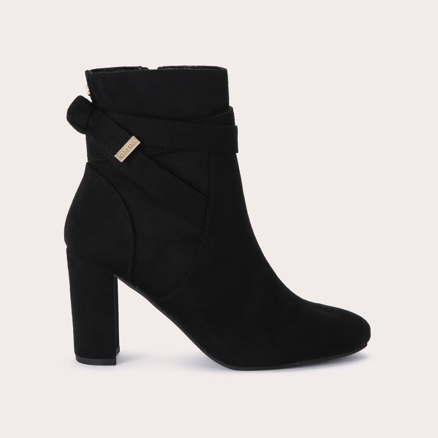 TEMPT Black Microsuede Heeled Boots by CARVELA