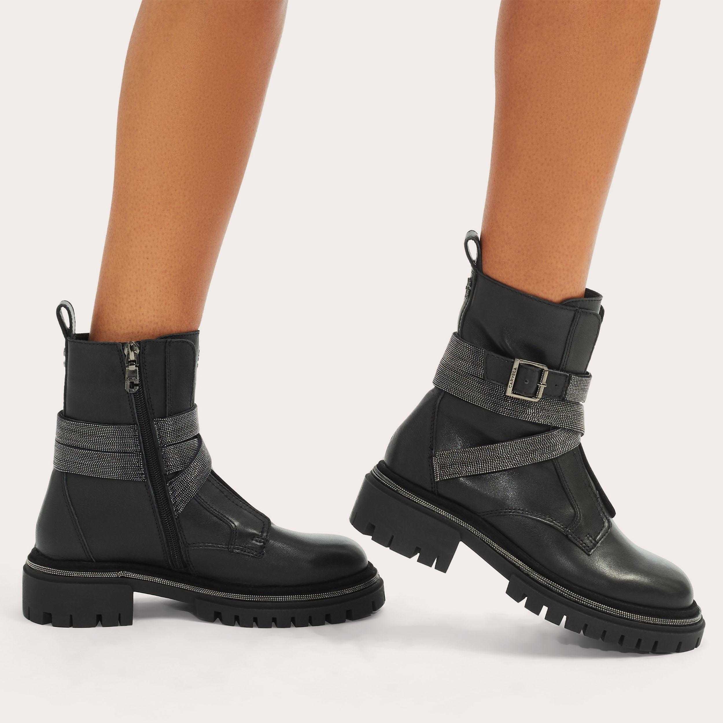 Biker Boots Women s Leather Ankle Boots Carvela