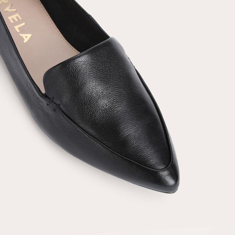 Flat pointed leather shoes best sale