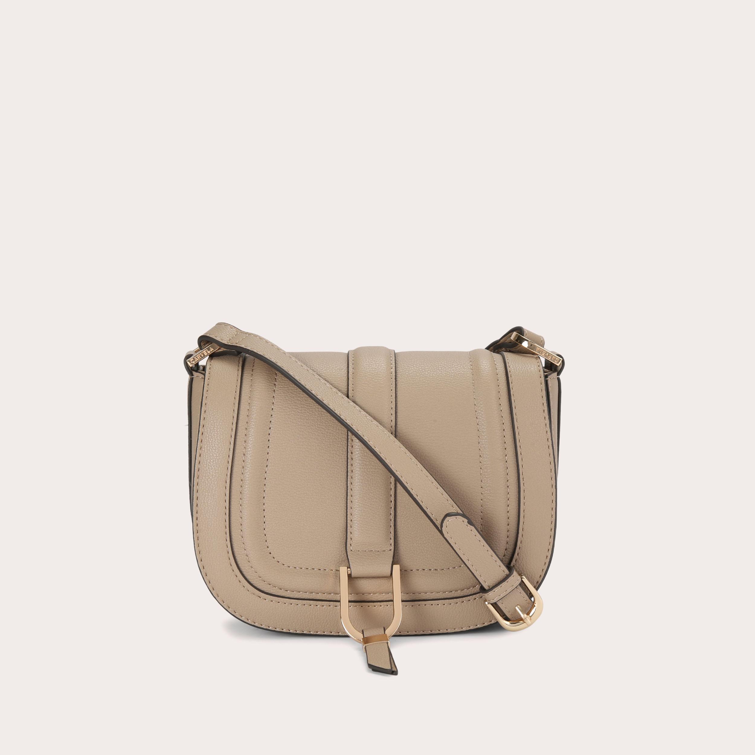 MANE SADDLE BAG Taupe Saddle Bag by CARVELA