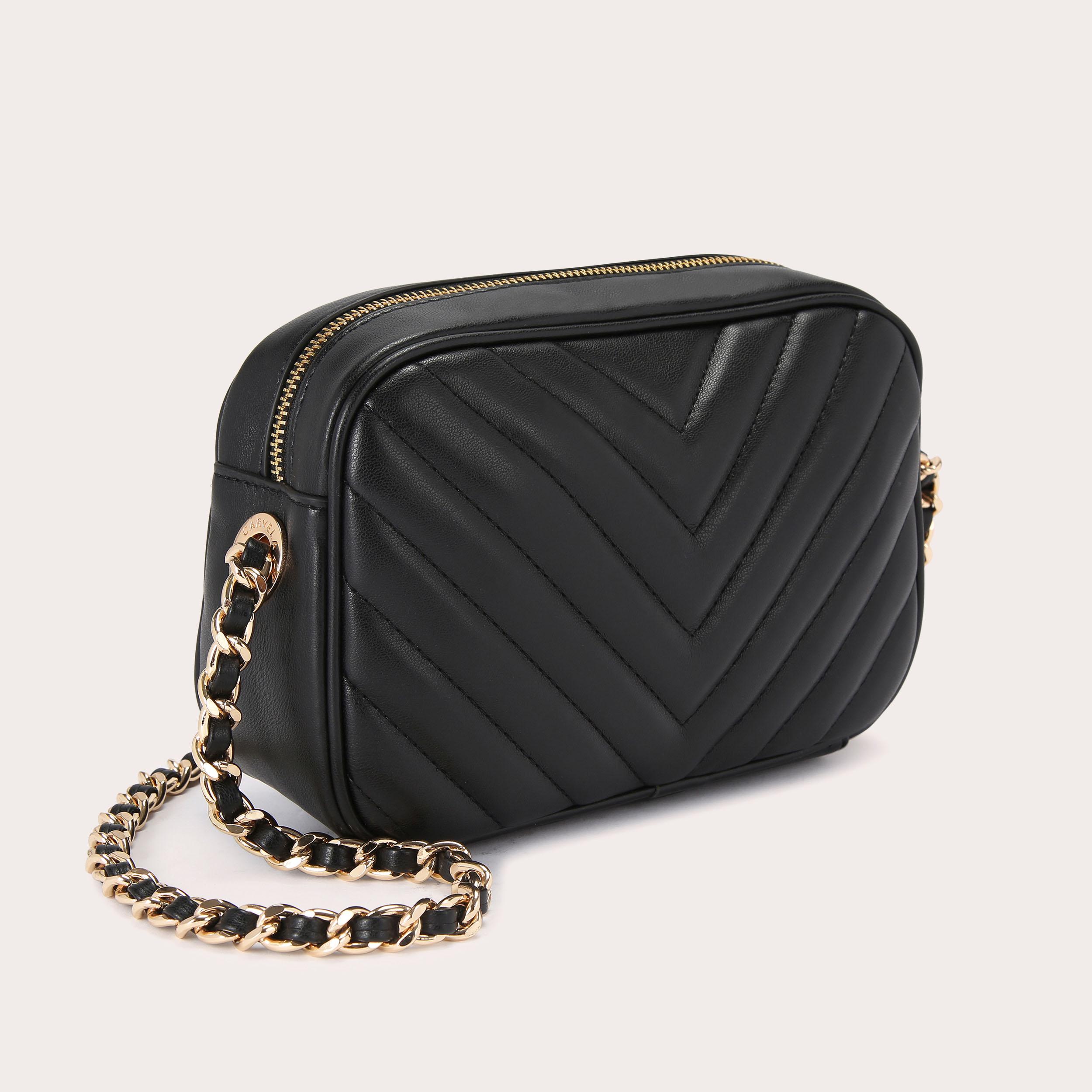 Black cross body bag with chain sale
