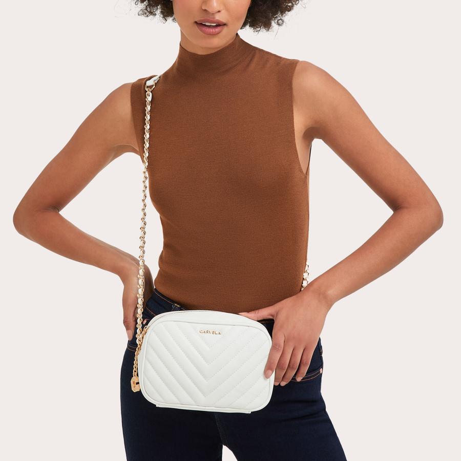 LOLA CROSS BODY White Cross Body Bag by CARVELA