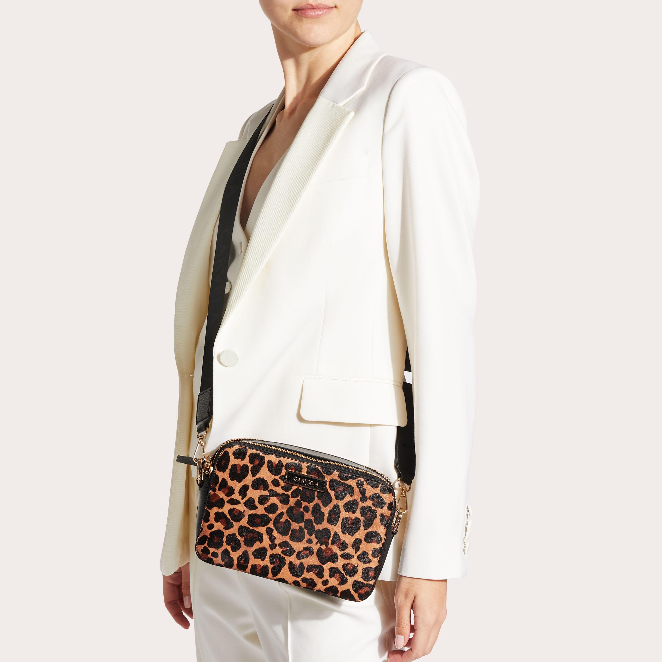RAPID CAMERA BAG Leopard Structured Cross Body Bag by CARVELA