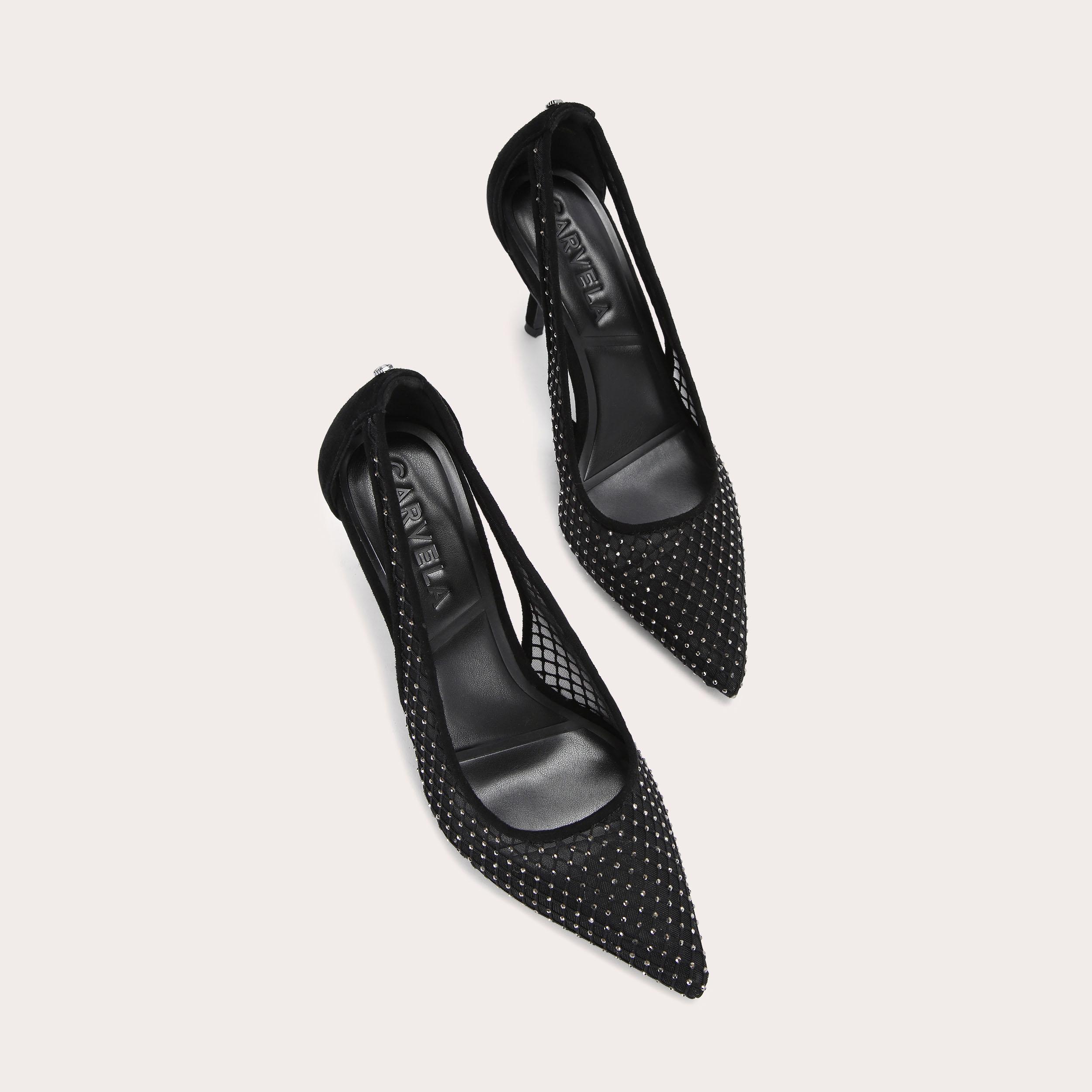 HOTSOX COURT Black Crystal Court Heels by CARVELA