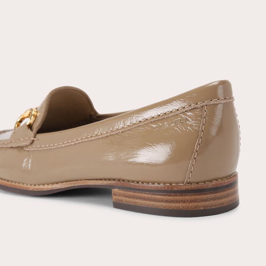 CLICK Patent Camel Slip On Loafer by CARVELA COMFORT
