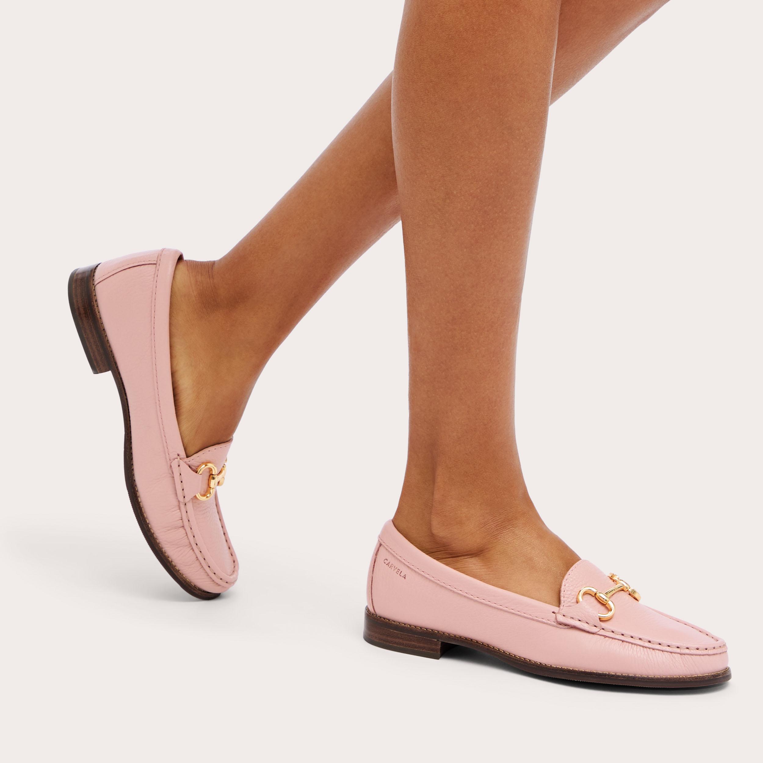 Pink loafers womens on sale