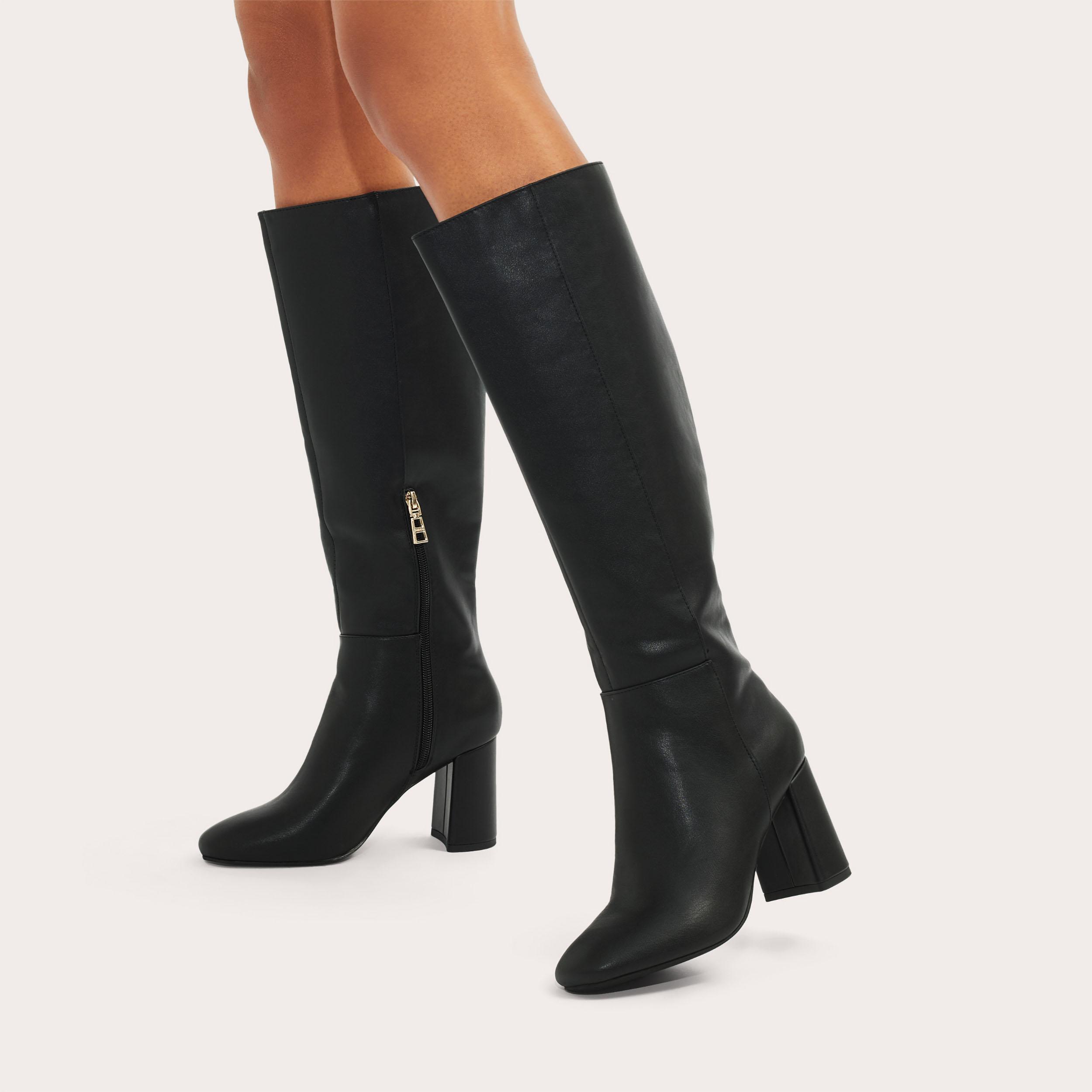 Reelee Black Square Toe Knee-High Boots