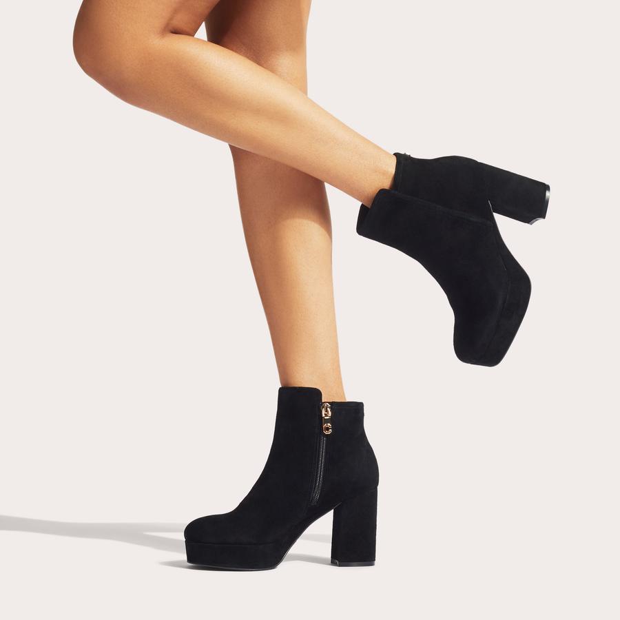 Suede platform ankle boots on sale