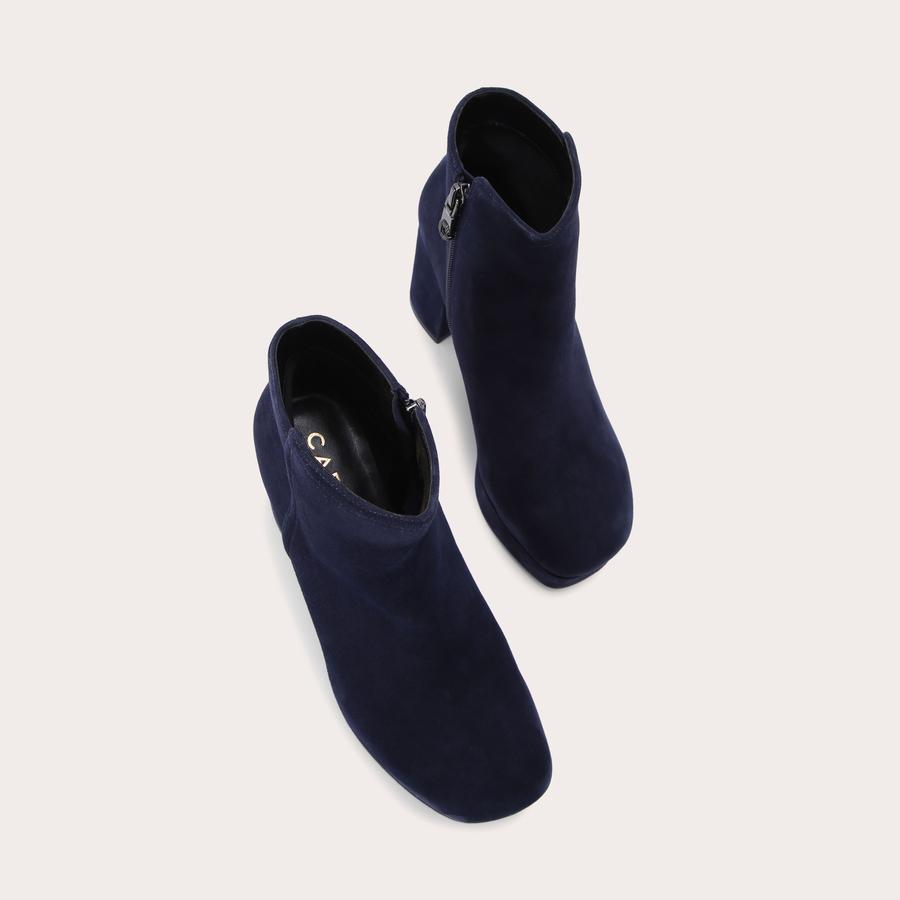 SERAFINA ANKLE Navy Suede Platform boots by CARVELA