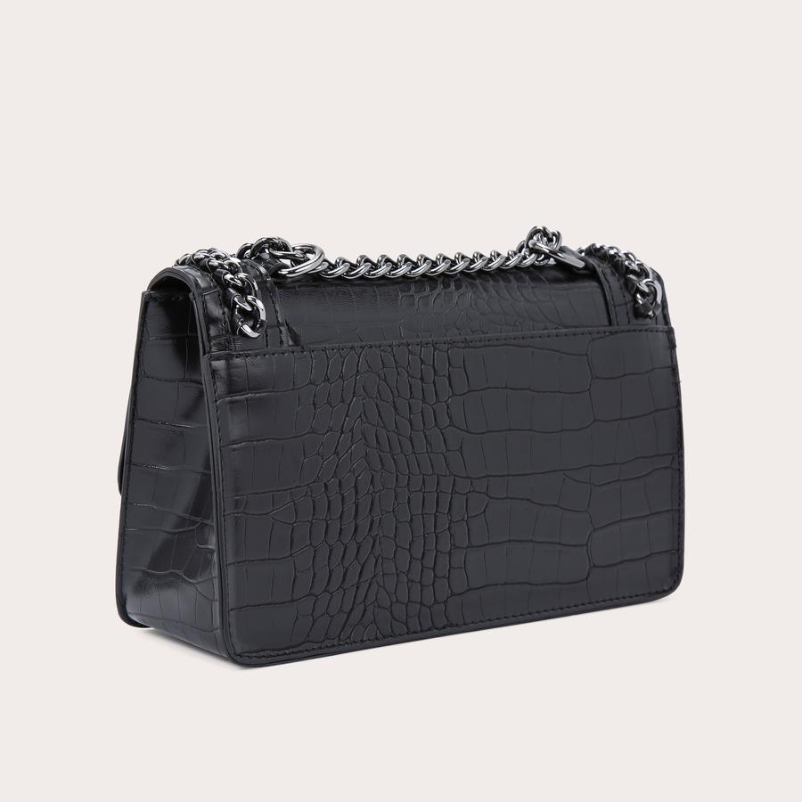 BAILEY QLTD CHN SHLDR BAG Black Croc Quilted Chain Bag by CARVELA